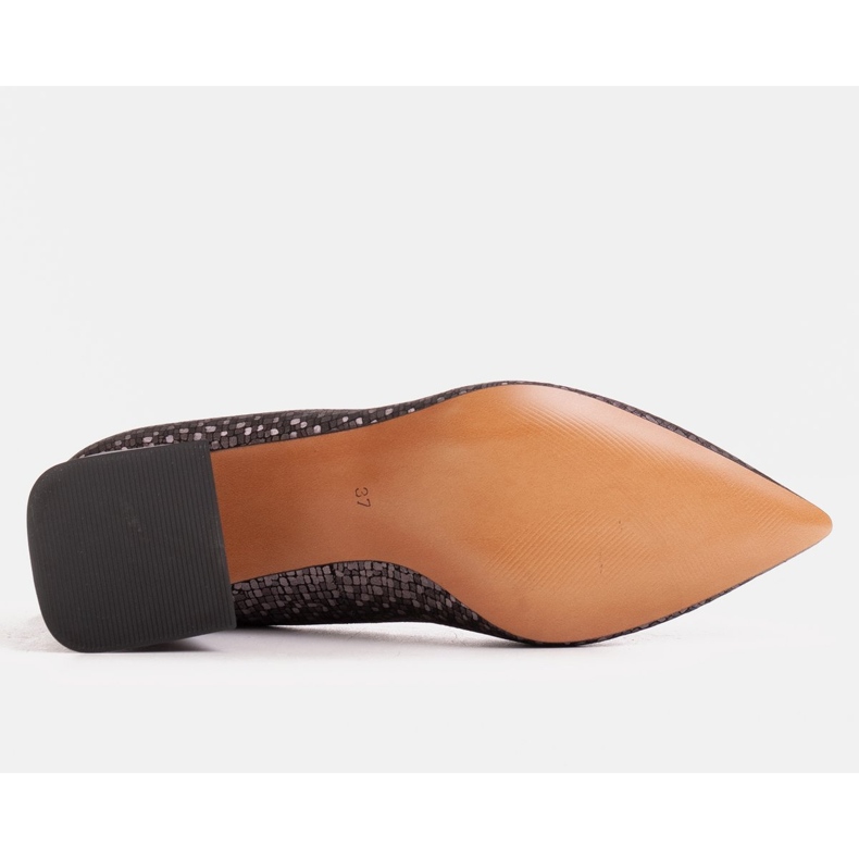 Marco Shoes Zapatos de salón elegantes hechos de cuero repujado gris 1