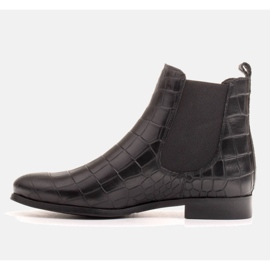 Marco Shoes Botines planos de piel con goma elástica en la parte superior negro 2