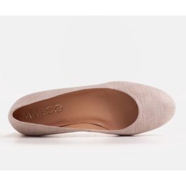 Marco Shoes Bailarinas de piel beige con acento metálico 4