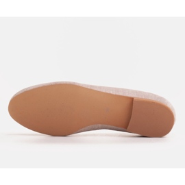 Marco Shoes Bailarinas de piel beige con acento metálico 5