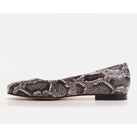 Marco Shoes Bailarinas grises y negras con motivo de serpiente 2