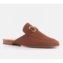 Marco Shoes Zapatillas de mujer de ante con adorno marrón 4
