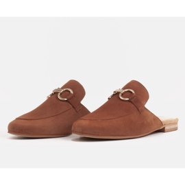 Marco Shoes Zapatillas de mujer de ante con adorno marrón 3