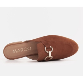Marco Shoes Zapatillas de mujer de ante con adorno marrón 2