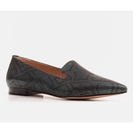 Marco Shoes Bailarinas lordsy de piel de serpiente, verde botella 1