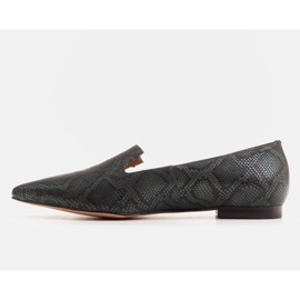 Marco Shoes Bailarinas lordsy de piel de serpiente, verde botella 2