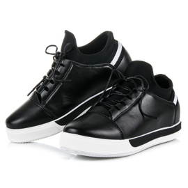 Ideal Shoes Zapatos deportivos negros con cordones 2