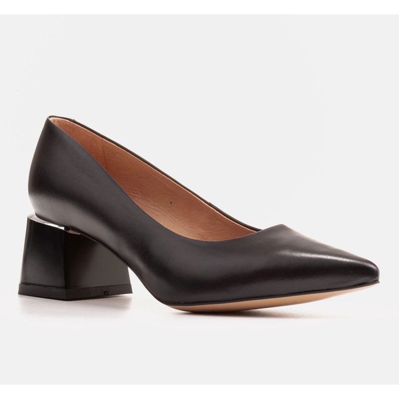 Marco Shoes Zapatos de salón de mujer elegantes hechos de cuero natural negro 1