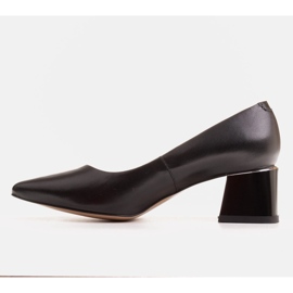 Marco Shoes Zapatos de salón de mujer elegantes hechos de cuero natural negro 2