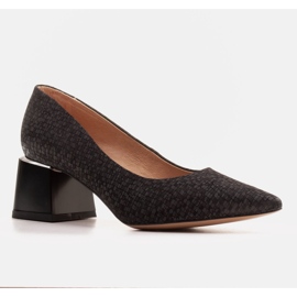 Marco Shoes Zapatos de salón elegantes hechos de piel de gamuza negro 4