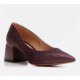Marco Shoes Zapatos de salón elegantes hechos de piel de gamuza violeta 5