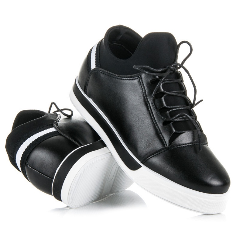 Ideal Shoes Zapatos deportivos negros con cordones 1