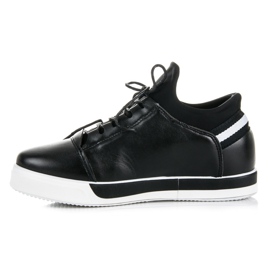 Ideal Shoes Zapatos deportivos negros con cordones 4