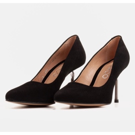 Marco Shoes Stilettos negros con tacón metalizado 2