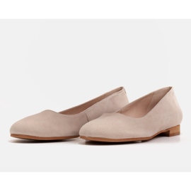 Marco Shoes Elegantes bailarinas de ante natural beige 3