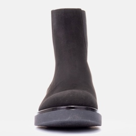 Marco Shoes Botines planos de piel con aislamiento con goma ancha en el empeine negro 3