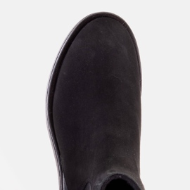 Marco Shoes Botines planos de piel con aislamiento con goma ancha en el empeine negro 4