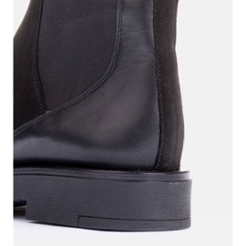 Marco Shoes Botines planos de piel con aislamiento con goma ancha en el empeine negro 5