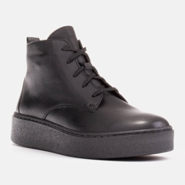 Marco Shoes Botas bajas con cordones de piel suave negro 1 Marco Shoes Botas bajas con cordones de piel suave negro 1