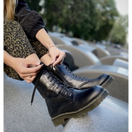 Marco Shoes Botines altos, botas atadas a suela translúcida negro 8