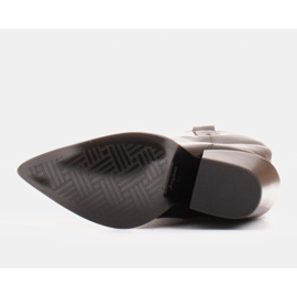 Marco Shoes Botas altas para mujer, botas vaqueras de piel auténtica. negro 6