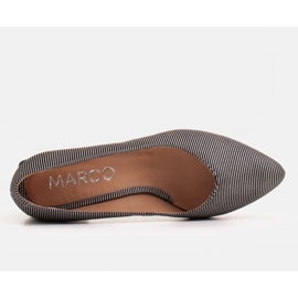 Marco Shoes Zapatos de salón para mujer hechos de piel suave natural con rayas plateadas negro 4