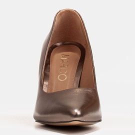 Marco Shoes Salones marrones de mujer en piel natural metalizada marrón 2