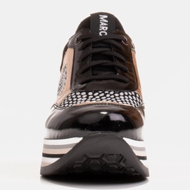 Marco Shoes Zapatillas ligeras sobre suela gruesa de piel natural negro 4
