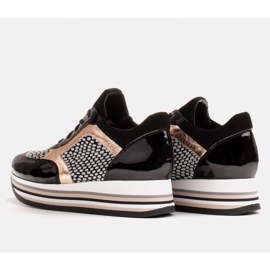 Marco Shoes Zapatillas ligeras sobre suela gruesa de piel natural negro 6