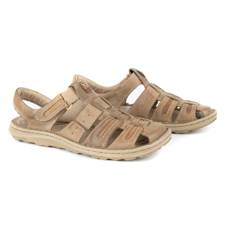 Olivier Sandalias hombre piel verano 230MA beige 2