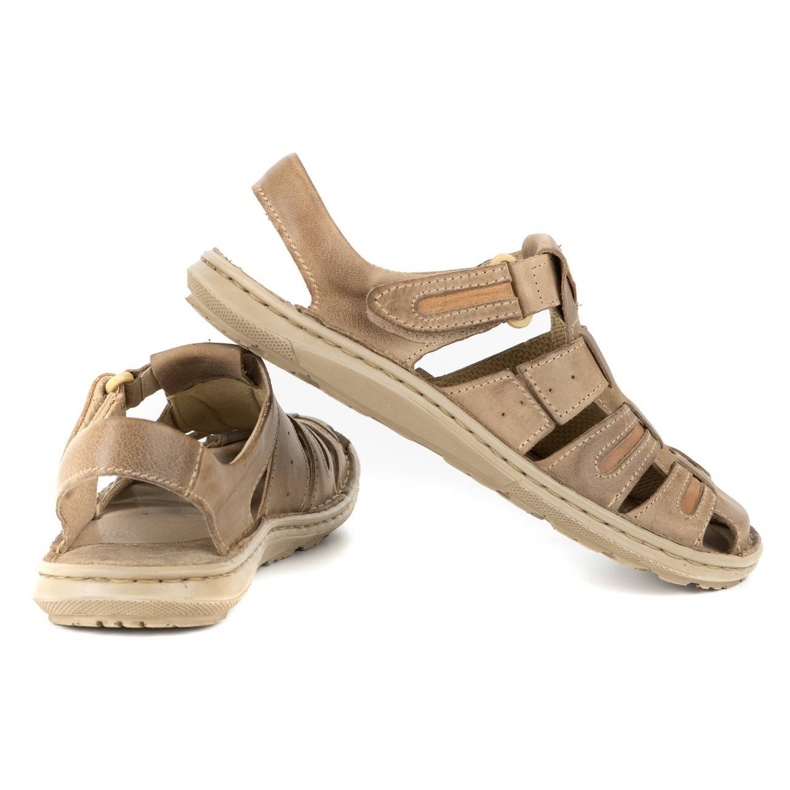 Olivier Sandalias hombre piel verano 230MA beige 3