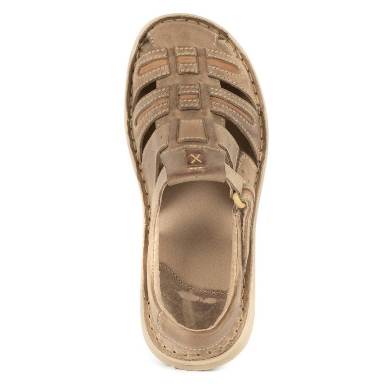 Olivier Sandalias hombre piel verano 230MA beige 5