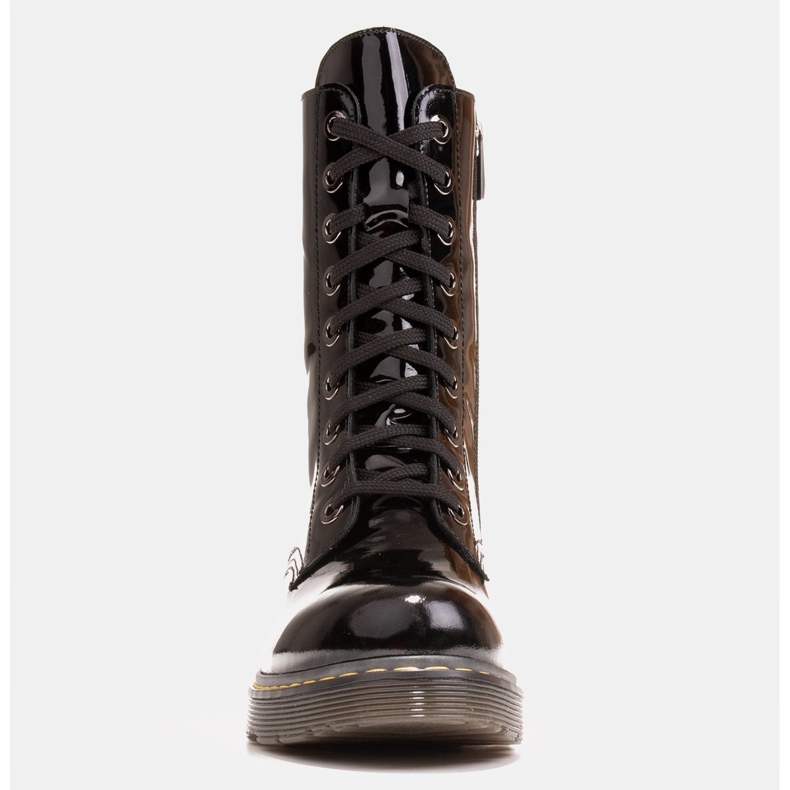 Marco Shoes Botines altos, botas atadas a suela translúcida negro 2