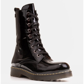 Marco Shoes Botines altos, botas atadas a suela translúcida negro 3