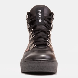 Marco Shoes Botines deportivos de piel con ribete negro 3