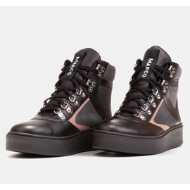 Marco Shoes Botines deportivos de piel con ribete negro 2