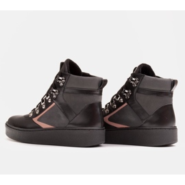 Marco Shoes Botines deportivos de piel con ribete negro 6