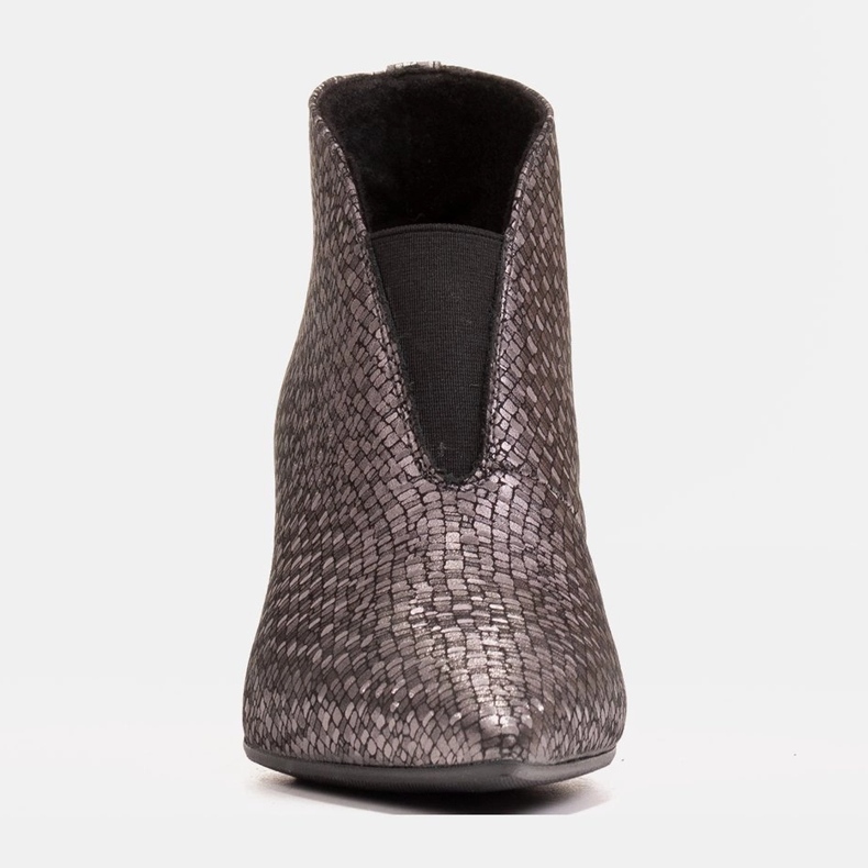 Marco Shoes Botines 1460B slim de piel gris con parte superior de goma 1