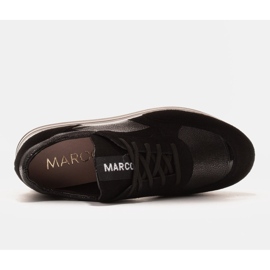 Marco Shoes Zapatillas ligeras sobre suela gruesa de piel natural negro 5