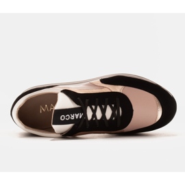 Marco Shoes Zapatillas ligeras sobre suela gruesa de piel natural negro rosado 7