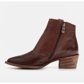 Marco Shoes Bota cowboy marrón piel flor natural sin aislante 3