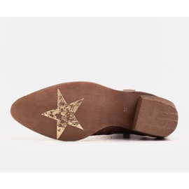 Marco Shoes Bota cowboy marrón piel flor natural sin aislante 7