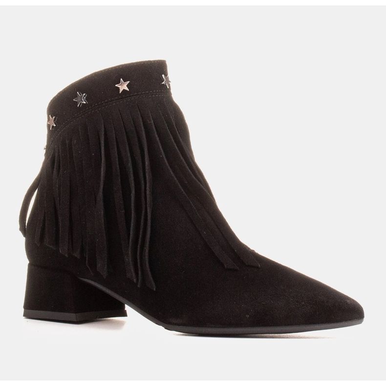 Marco Shoes Botas originales de ante con flecos decorativos negro 1