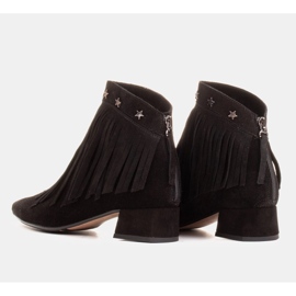Marco Shoes Botas originales de ante con flecos decorativos negro 5