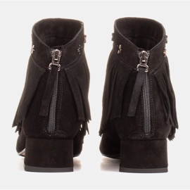 Marco Shoes Botas originales de ante con flecos decorativos negro 6