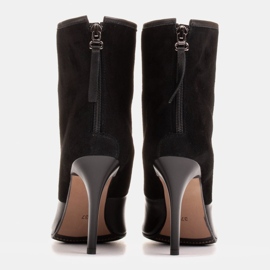 Marco Shoes Botas de mujer de tacón alto en combinación de piel y ante negro 6