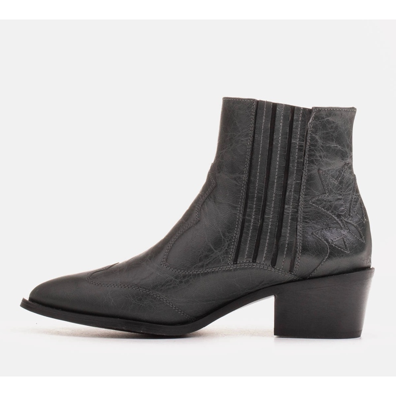 Marco Shoes Bota cowboy gris fabricada en piel flor sin aislante 1