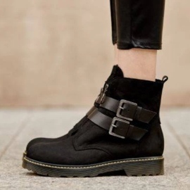 Marco Shoes Botas negras de mujer sobre un fondo transparente grueso negro 8