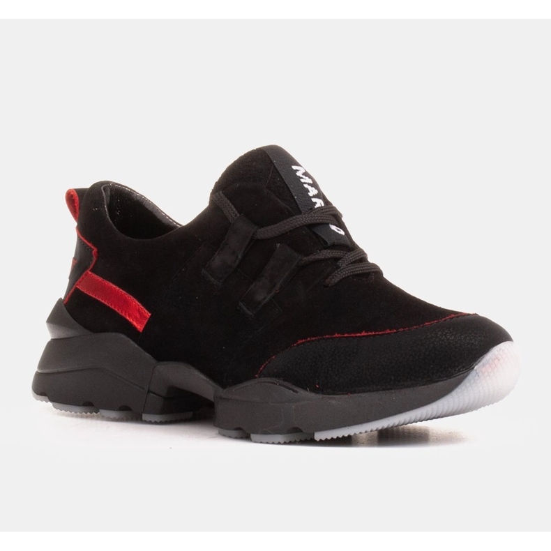 Marco Shoes Zapatillas deportivas de ante natural de alta calidad negro 1