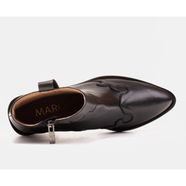 Marco Shoes Botas negras de piel flor natural negro 4